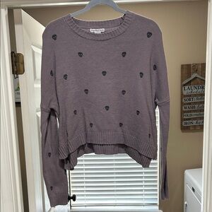 Wildfox Lavender Skull Motif Sweater